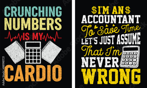 Accounting teacher t shirt design, Accounting vintage accountant t-shirt design vector image