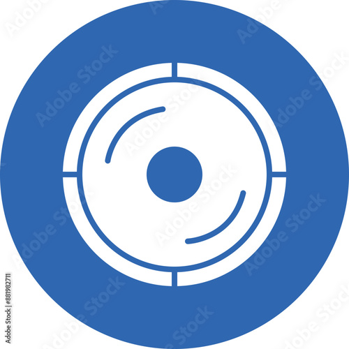 Compact disk glyph circle icon