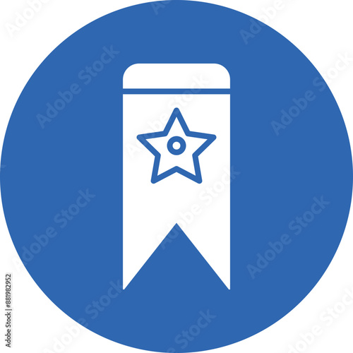 Bookmark glyph circle icon