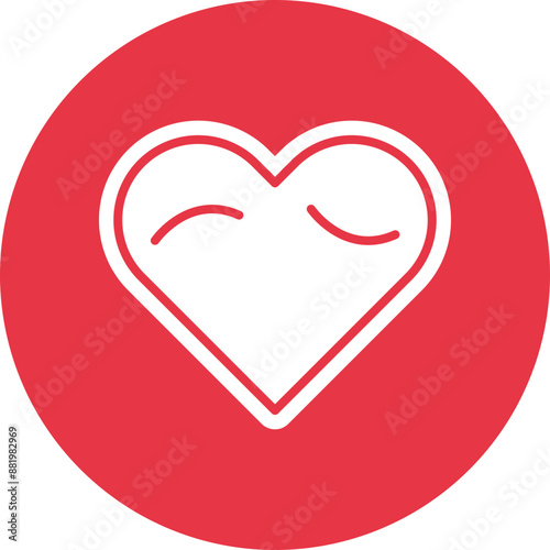 Heart glyph circle icon