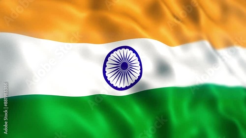 India Flag Animation Close-up (Depth Of Field)
