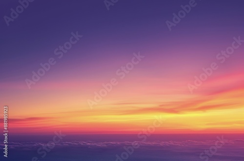 Colorful Sunset Over Horizon With Clouds in the Sky