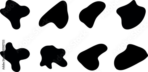 Bloob shape collection, abstract stains, Liquid organic fluid for background,Vector illustration
