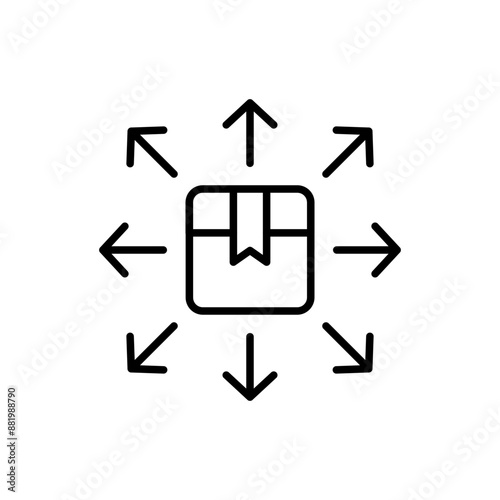 Supply chain outline icons, minimalist vector illustration ,simple transparent graphic element .Isolated on white background