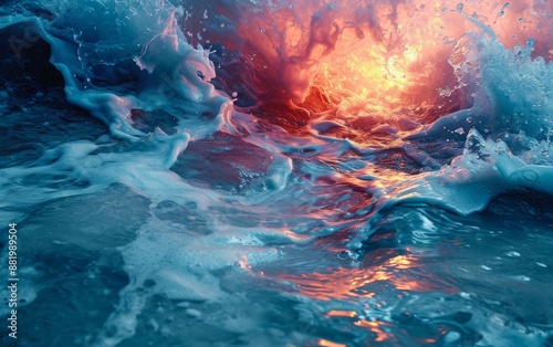 A close up view of a water ...
