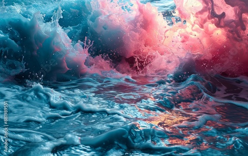 A close up view of a water ...