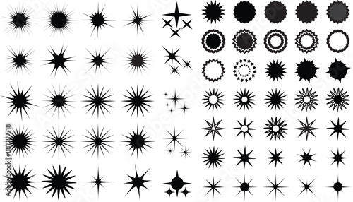 Stars collection. Star vector icons. star sparkles icon set  for design, posters, projects, banners, logo, and business cards isolated on white background.