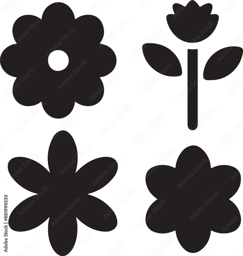 set of flowers icon