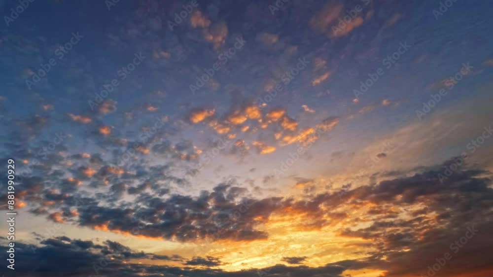 timelapse clip of nice sunset overcast clouds for weather forecast