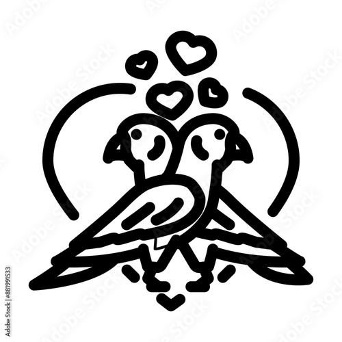 lovebirds line icon vector. lovebirds sign. isolated contour symbol black illustration