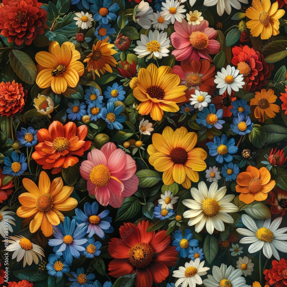 A Colorful Tapestry of Summer Flowers A Colorful Tapestry of Summer Flowers