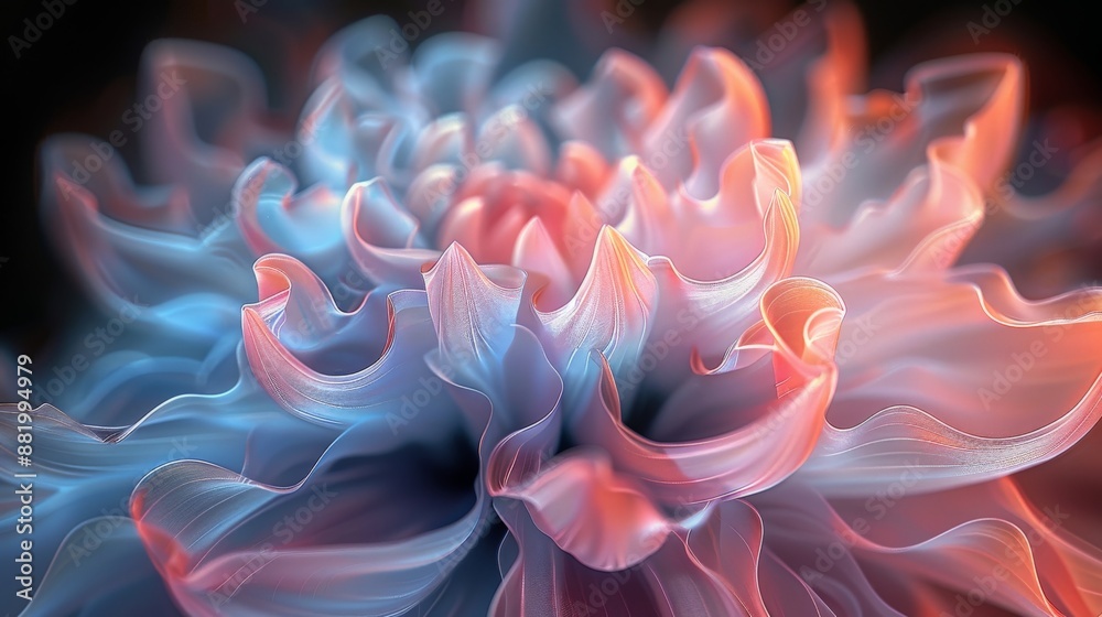 An abstract image of a flower in soft pastel colors. An abstract image of a flower in soft pastel colors.