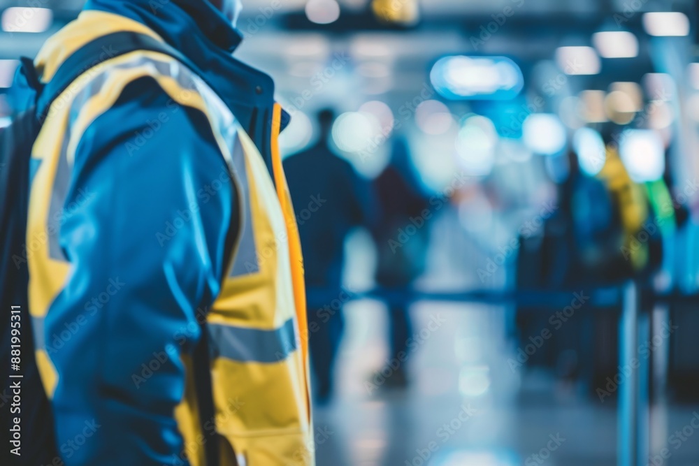 Airport Worker in a Busy Terminal
