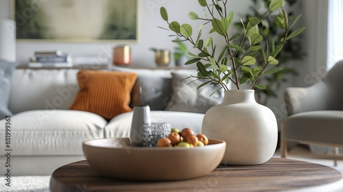 Wallpaper Mural Close-up of cozy living room interior with sofa Torontodigital.ca