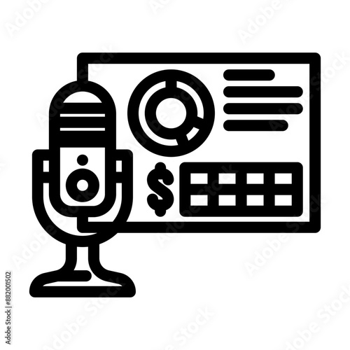 podcast monetization line icon vector. podcast monetization sign. isolated contour symbol black illustration