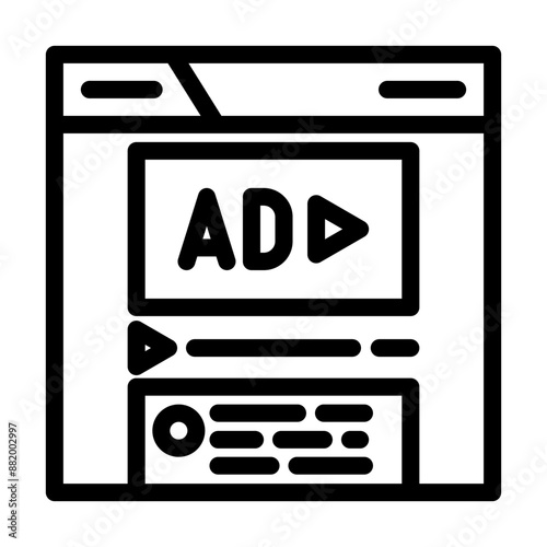 sponsored content line icon vector. sponsored content sign. isolated contour symbol black illustration