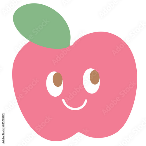 Illustration of happy apple png for fruit, diet, healthy snack, breakfast, lunch, cartoon character, comic, mascot, cute patches, grocery shopping, supermarket, plush toy, kid doll, ingredients, icon