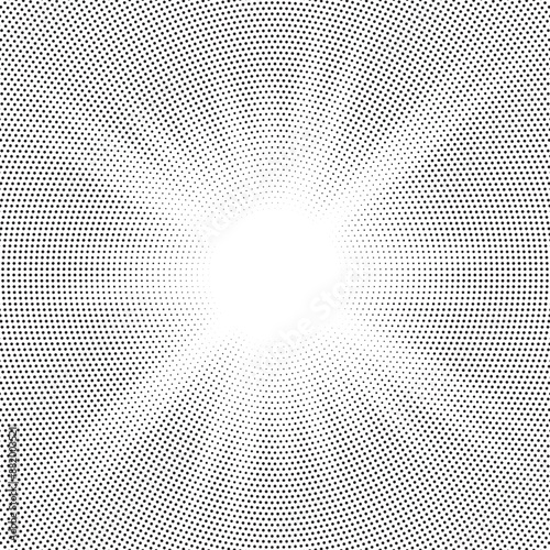 Halftone gradient sun rays pattern. abstract halftone vector dots background. monochrome dots pattern. pop art, comic small dots. star rays halftone poster. shine, explosion. sunrise rays background.	