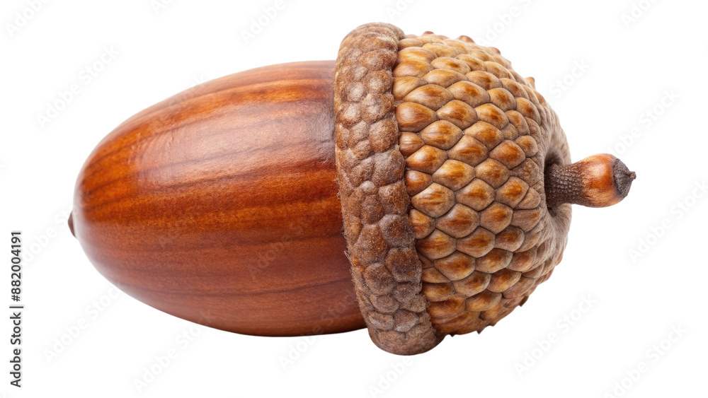 A rustic brown acorn isolated on a transparent background A rustic brown acorn isolated on a transparent background
