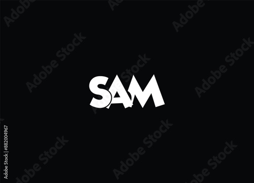 SAM minimalist letter logo design and monogram logo