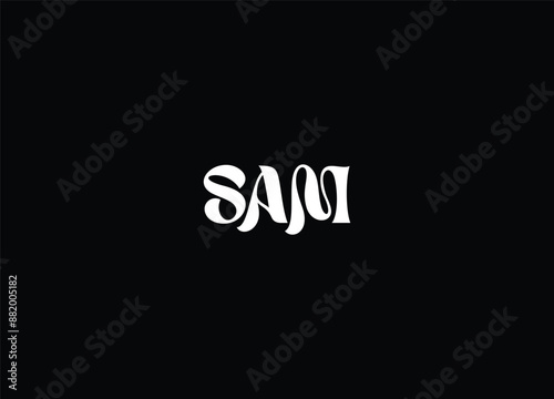 SAM minimalist letter logo design and monogram logo