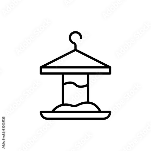 Bird feeders outline icons, minimalist vector illustration ,simple transparent graphic element .Isolated on white background
