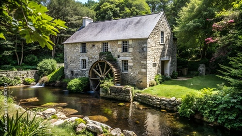 le moulin a maree du Birlot sur l'île de Behat dans les Côtes d'Armor en région Bretagne photo