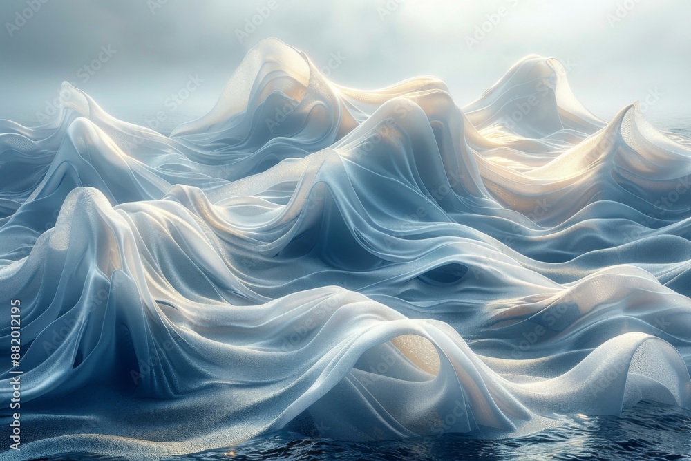 Fototapeta premium Abstract Fabric Landscape with Light