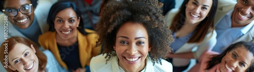 Employees celebrating diversity in the workplace, inclusive corporate environment