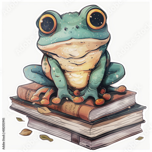 Scholarly Frog: A Bookish Amphibian