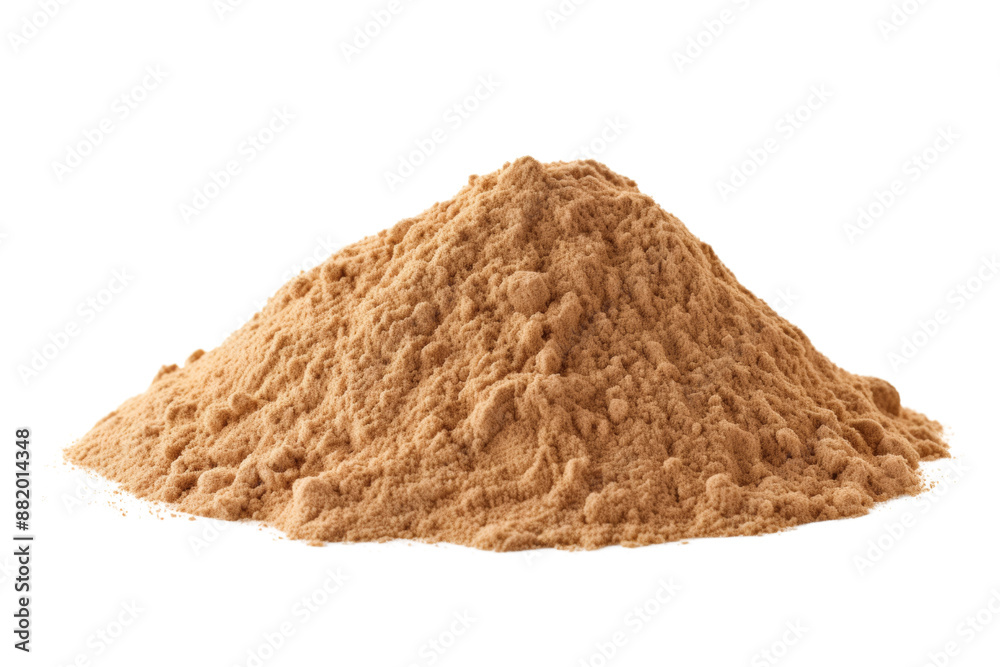 Close-up of a mound of desert sand showcasing its texture and smooth surface, Isolated on white background Close-up of a mound of desert sand showcasing its texture and smooth surface, Isolated on white background