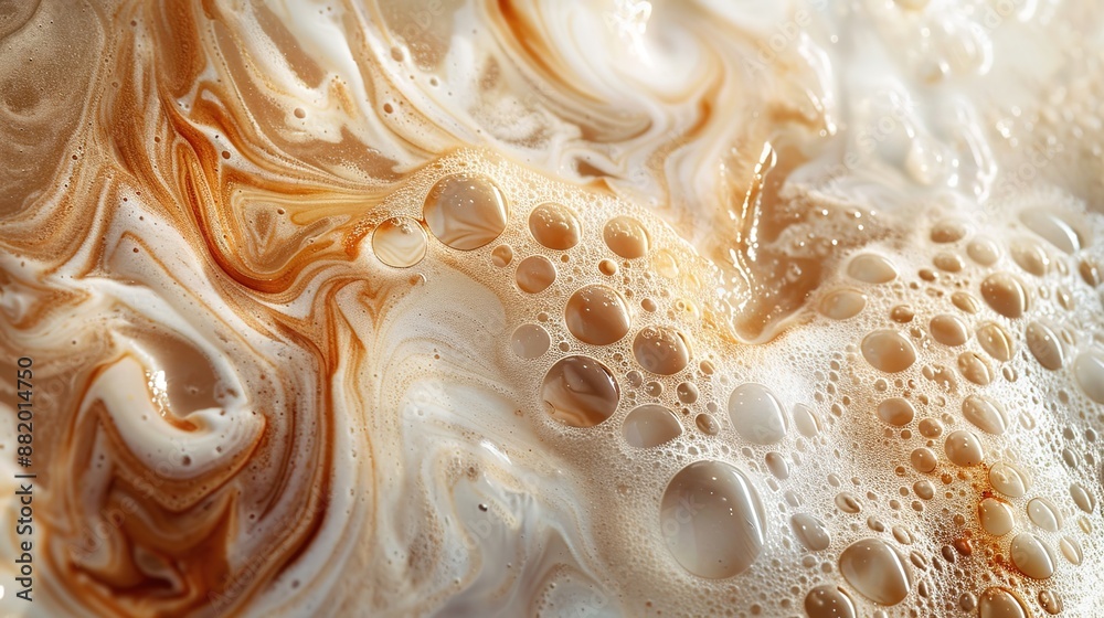 Refreshing Iced Coffee with Creamy Swirl Captured in Stunning Macro Detail Refreshing Iced Coffee with Creamy Swirl Captured in Stunning Macro Detail