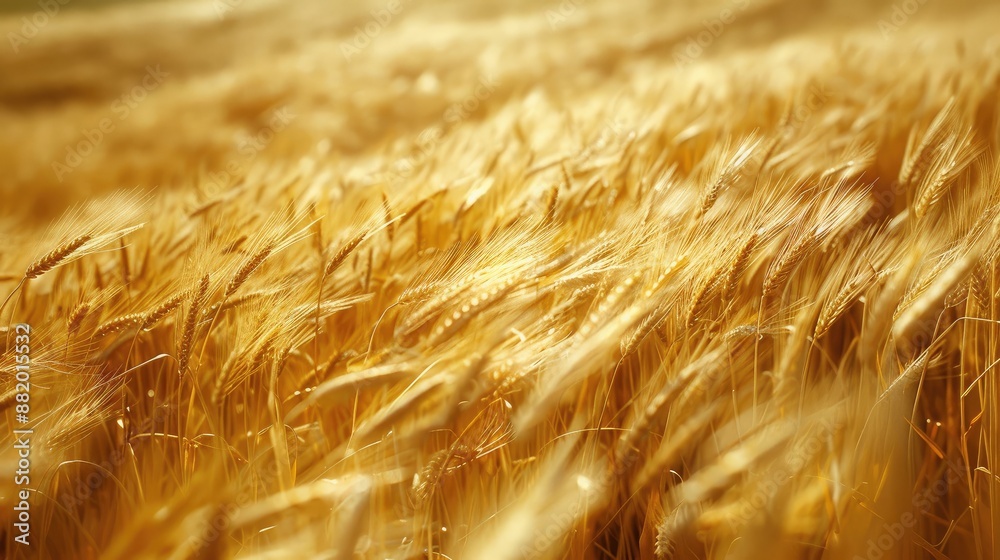 Golden wheat field swaying in summer breeze Golden wheat field swaying in summer breeze