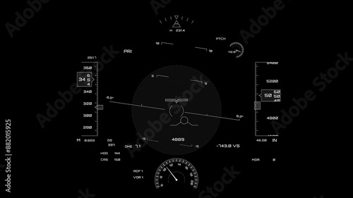 HUD Display cockpit display animation, hologram speedometer, speed indicator