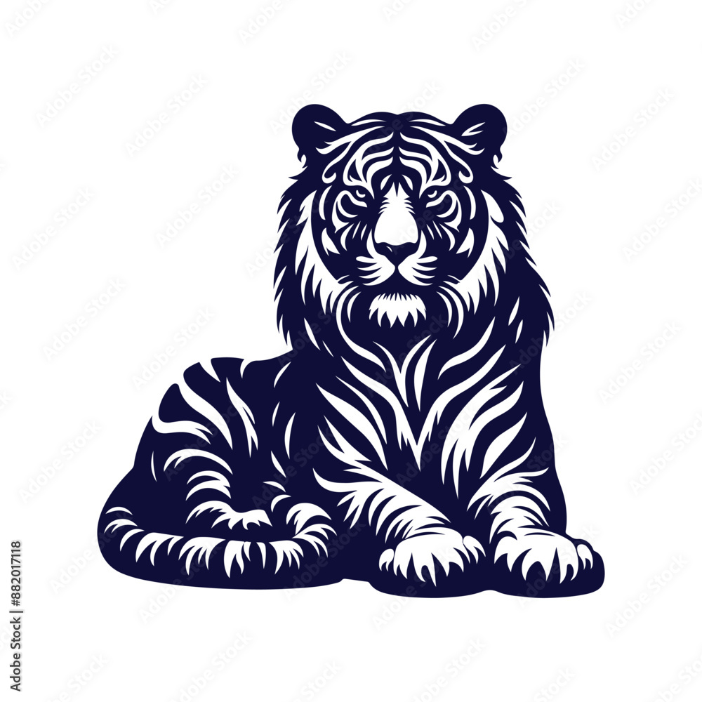 Vector Tiger silhouette design illustration template Vector Tiger silhouette design illustration template