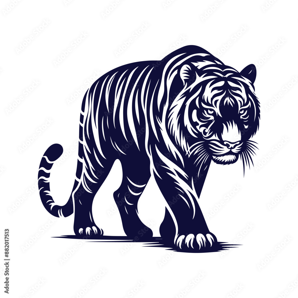 Obraz premium Vector Tiger silhouette design illustration template