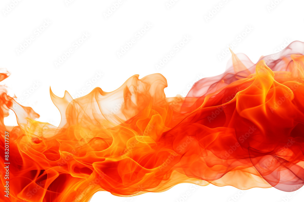Vibrant flames with intense heat Isolated on white background Vibrant flames with intense heat Isolated on white background