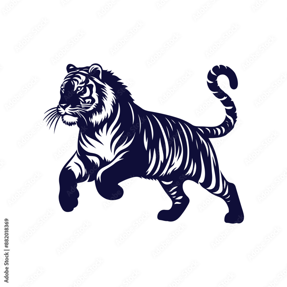 Vector Tiger silhouette design illustration template Vector Tiger silhouette design illustration template