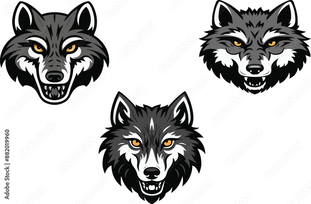 Obraz premium Art & Illustration. Wolf face typography. ai generated.