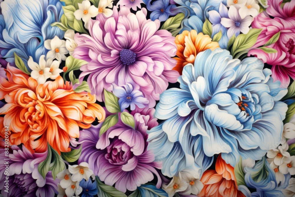 Obraz premium Vibrant Floral Tapestry