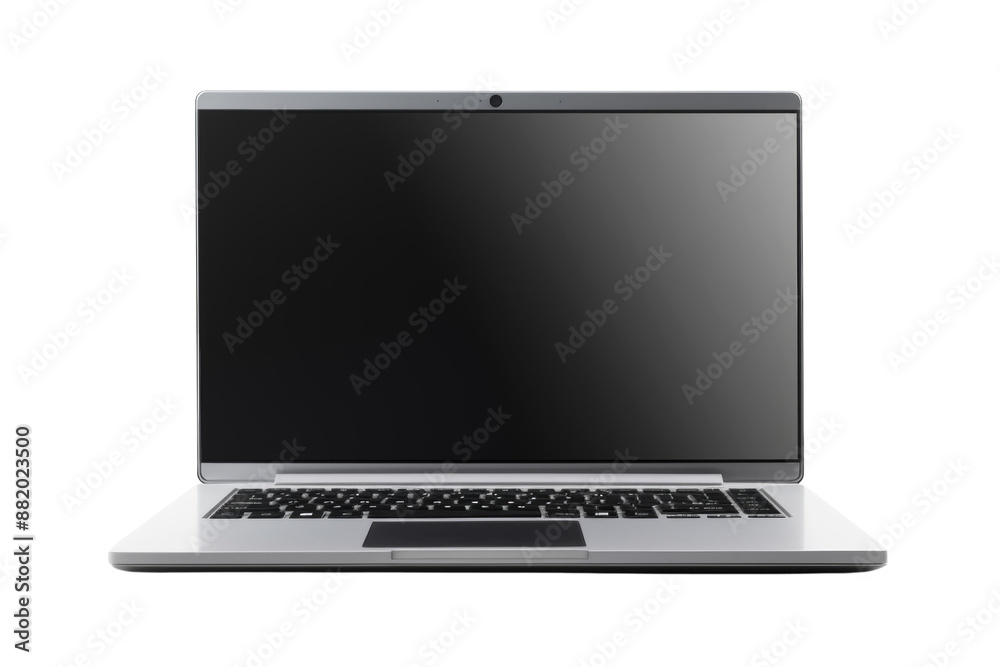 Modern laptop with transparent display screens, front view, isolated on white background Modern laptop with transparent display screens, front view, isolated on white background