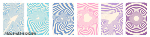 Optical illusion lines Y2k background. Abstract 3d poster. Y2k poster with abstract pattern.