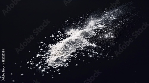 Black and white photo of a powdered substance, useful for medical or scientific illustrations