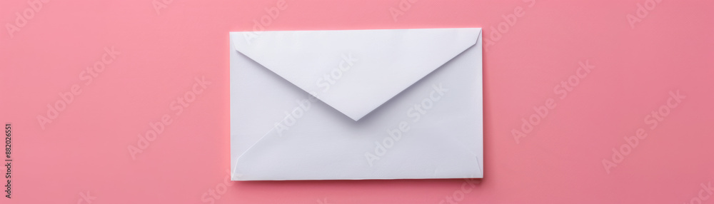 White envelope on a pink background, perfect for business, communication, and love letters. An essential item for mail and correspondence concepts. White envelope on a pink background, perfect for business, communication, and love letters. An essential item for mail and correspondence concepts.