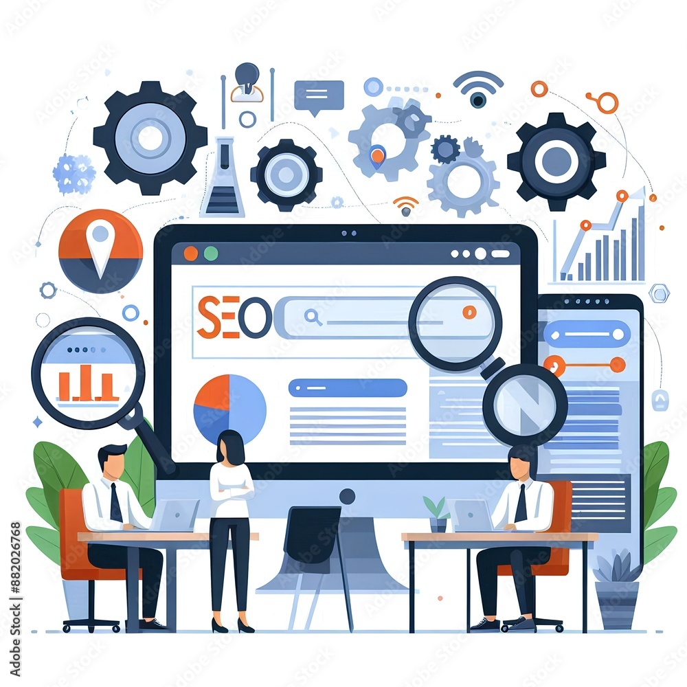 SEO analysis, digital marketing concept. Search engine optimization, analytics. Ad campaign performance. SEO analysis, digital marketing concept. Search engine optimization, analytics. Ad campaign performance.