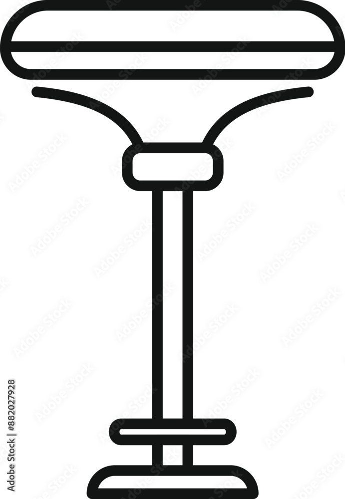 Simple outline icon of a modern bar stool standing on a white background Simple outline icon of a modern bar stool standing on a white background