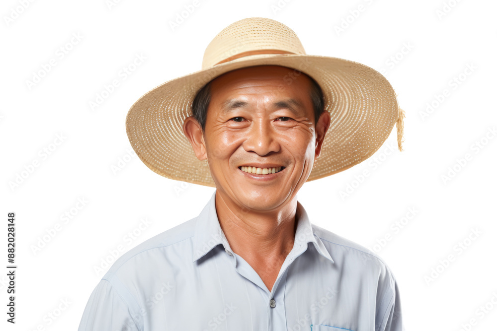 Smiling Asian farmer Show pride: Emphasize a smile, a happy look in your eyes. Reflecting pride in the work Suitable for showing the positive image of farmers Smiling Asian farmer Show pride: Emphasize a smile, a happy look in your eyes. Reflecting pride in the work Suitable for showing the positive image of farmers