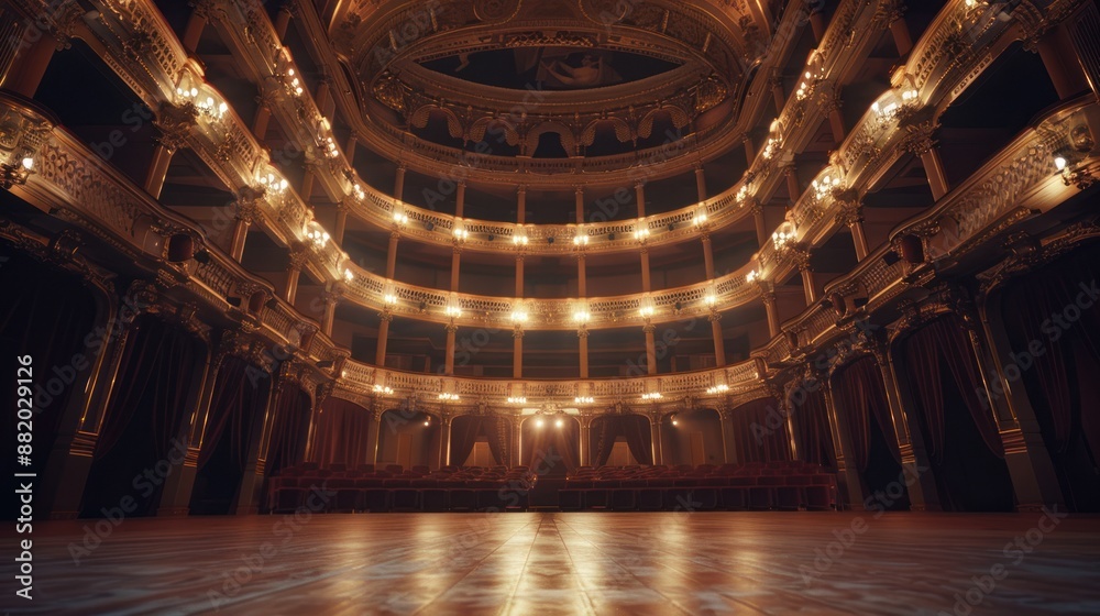 Obraz premium Empty Stage of a Historical Theatre
