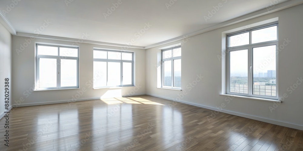 Empty Room with Large Windows and Hardwood Floors, Interior Design , Home Decor , Modern Architecture , Real Estate Empty Room with Large Windows and Hardwood Floors, Interior Design , Home Decor , Modern Architecture , Real Estate