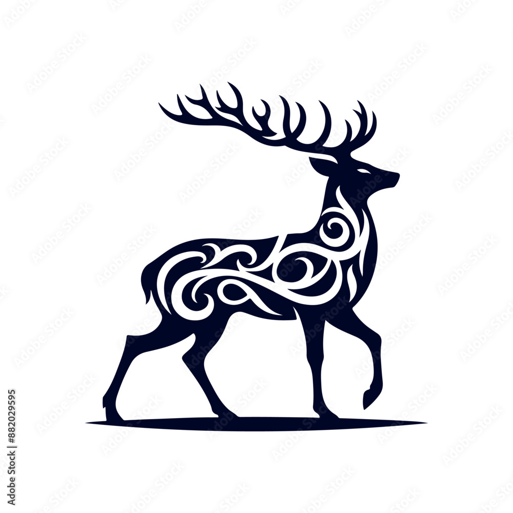 Obraz premium Vector Deer silhouette design illustration template